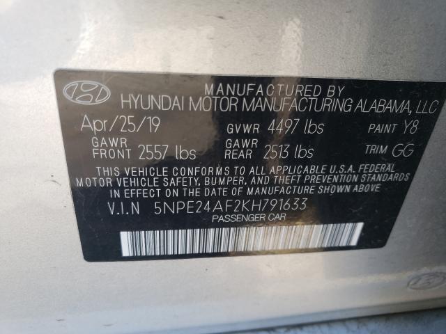 Photo 9 VIN: 5NPE24AF2KH791633 - HYUNDAI SONATA SE 