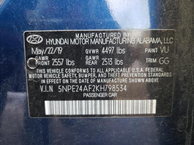 Photo 11 VIN: 5NPE24AF2KH798534 - HYUNDAI SONATA SE 