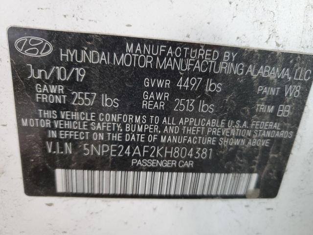 Photo 11 VIN: 5NPE24AF2KH804381 - HYUNDAI SONATA SE 