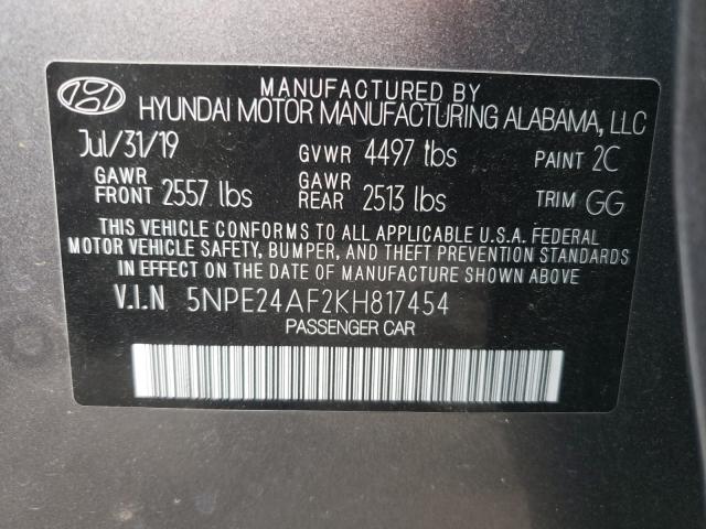 Photo 9 VIN: 5NPE24AF2KH817454 - HYUNDAI SONATA SE 