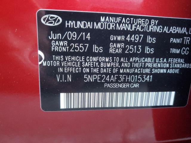 Photo 11 VIN: 5NPE24AF3FH015341 - HYUNDAI SONATA SE 