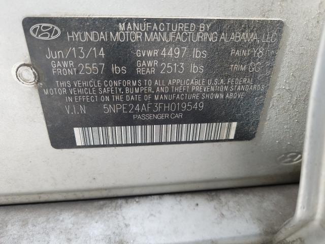 Photo 9 VIN: 5NPE24AF3FH019549 - HYUNDAI SONATA SE 