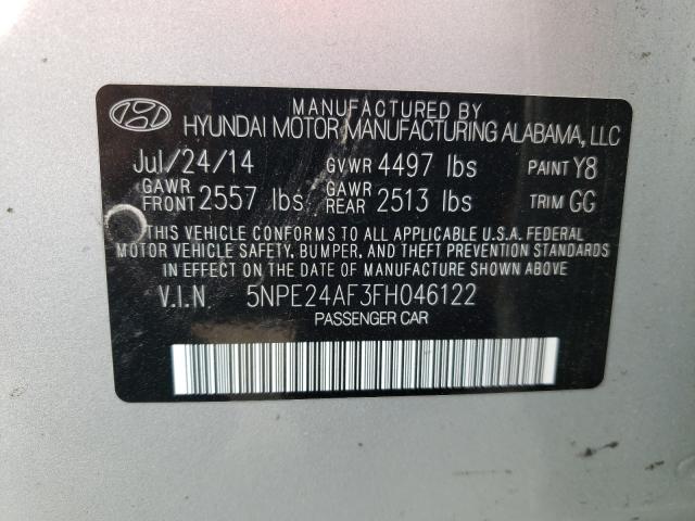 Photo 9 VIN: 5NPE24AF3FH046122 - HYUNDAI SONATA SE 