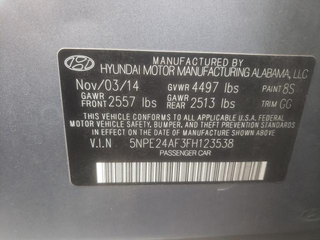 Photo 9 VIN: 5NPE24AF3FH123538 - HYUNDAI SONATA SE 