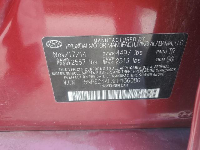 Photo 11 VIN: 5NPE24AF3FH136080 - HYUNDAI SONATA SE 