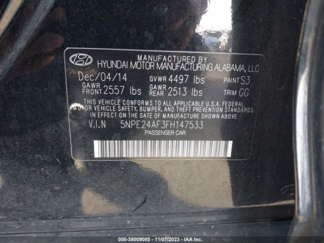 Photo 8 VIN: 5NPE24AF3FH147533 - HYUNDAI SONATA 