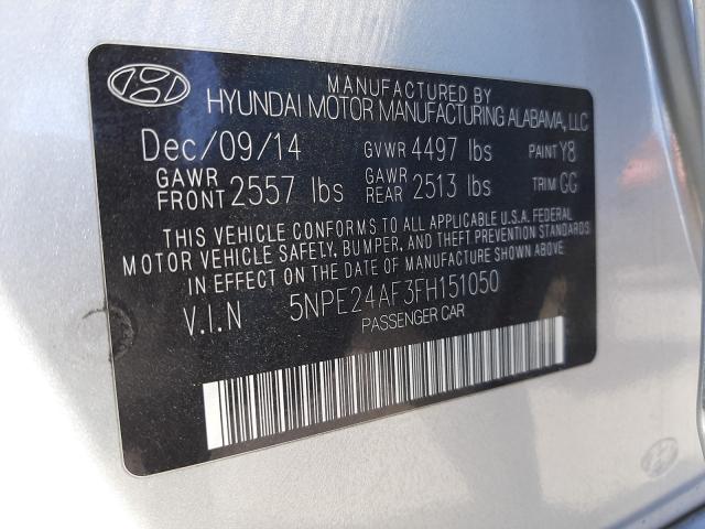 Photo 9 VIN: 5NPE24AF3FH151050 - HYUNDAI SONATA SE 