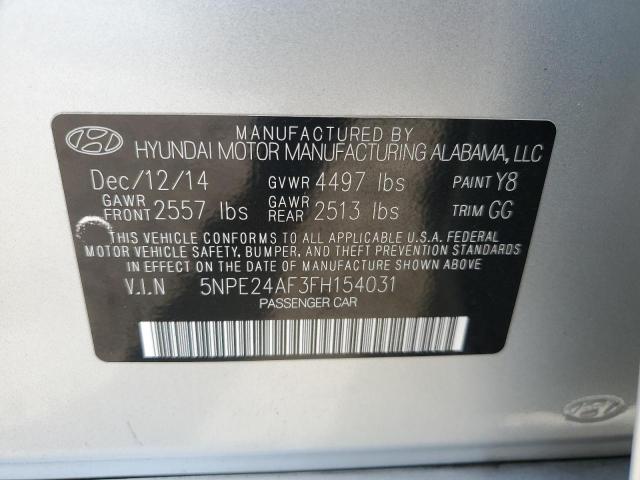 Photo 11 VIN: 5NPE24AF3FH154031 - HYUNDAI SONATA SE 