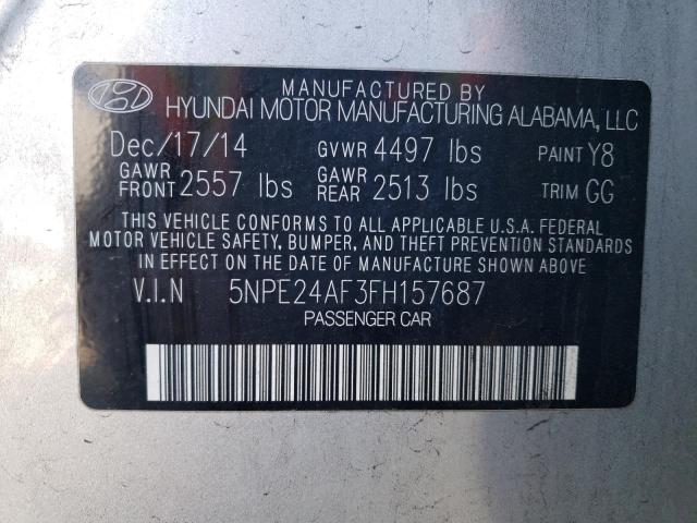 Photo 11 VIN: 5NPE24AF3FH157687 - HYUNDAI SONATA 