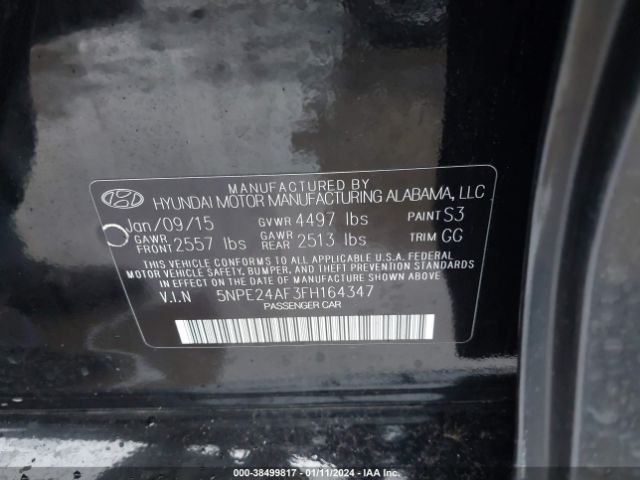 Photo 8 VIN: 5NPE24AF3FH164347 - HYUNDAI SONATA 