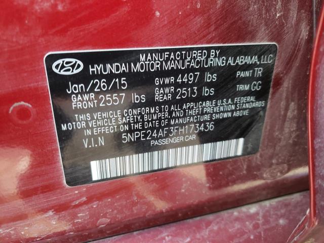 Photo 9 VIN: 5NPE24AF3FH173436 - HYUNDAI SONATA SE 