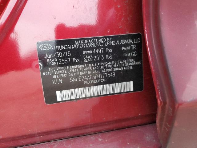 Photo 12 VIN: 5NPE24AF3FH177549 - HYUNDAI SONATA SE 