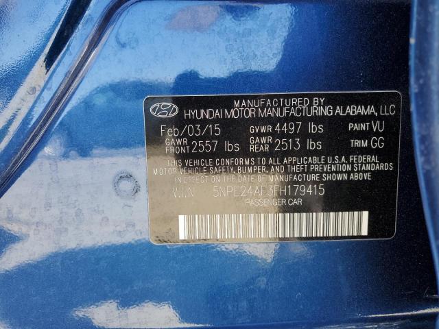 Photo 11 VIN: 5NPE24AF3FH179415 - HYUNDAI SONATA SE 