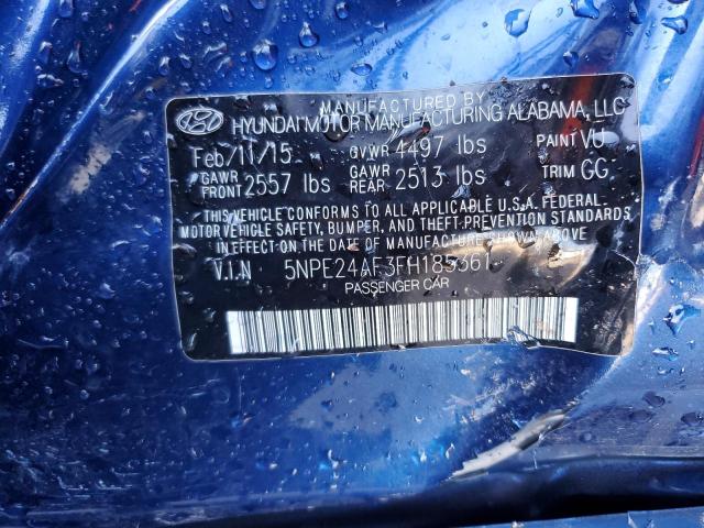 Photo 12 VIN: 5NPE24AF3FH185361 - HYUNDAI SONATA SE 