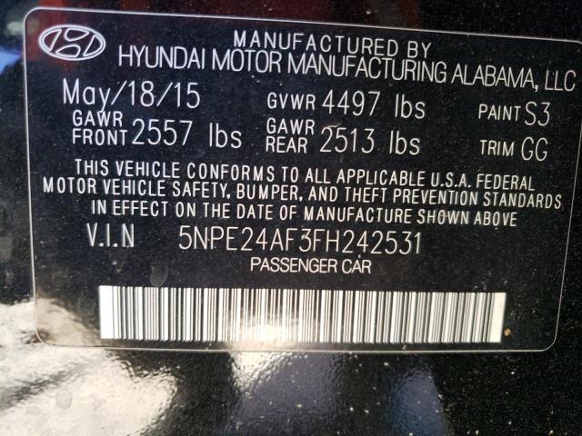 Photo 11 VIN: 5NPE24AF3FH242531 - HYUNDAI SONATA SE 