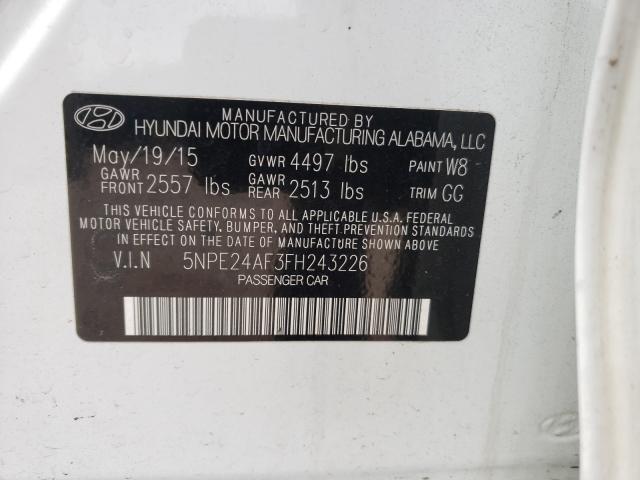 Photo 9 VIN: 5NPE24AF3FH243226 - HYUNDAI SONATA SE 