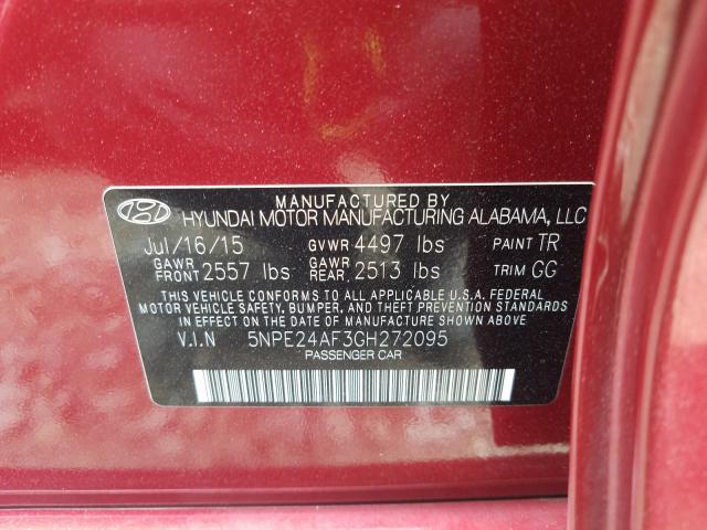 Photo 9 VIN: 5NPE24AF3GH272095 - HYUNDAI SONATA SE 