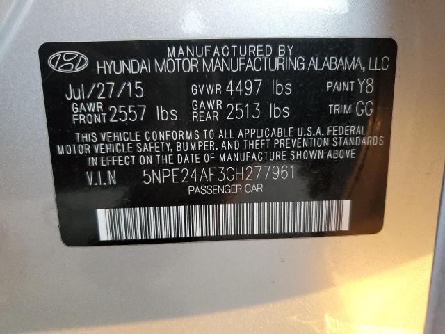 Photo 11 VIN: 5NPE24AF3GH277961 - HYUNDAI SONATA SE 