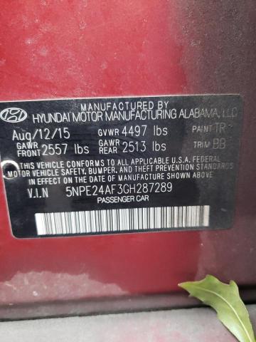 Photo 11 VIN: 5NPE24AF3GH287289 - HYUNDAI SONATA 