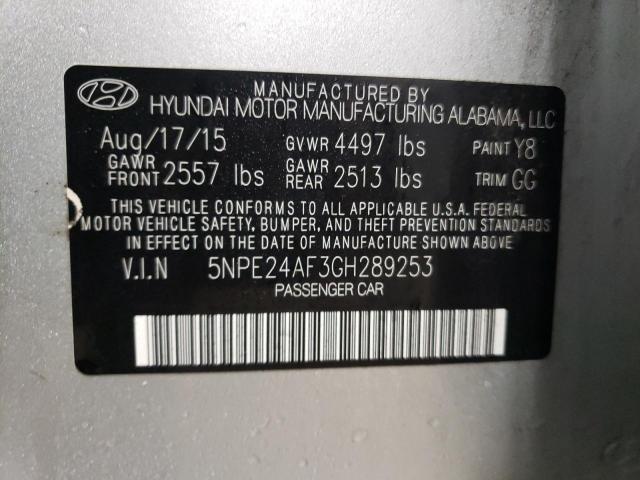 Photo 11 VIN: 5NPE24AF3GH289253 - HYUNDAI SONATA 