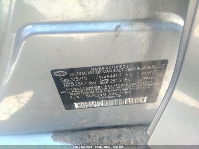 Photo 8 VIN: 5NPE24AF3GH301398 - HYUNDAI SONATA 