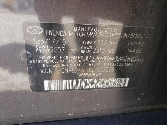 Photo 9 VIN: 5NPE24AF3GH307508 - HYUNDAI SONATA SE 