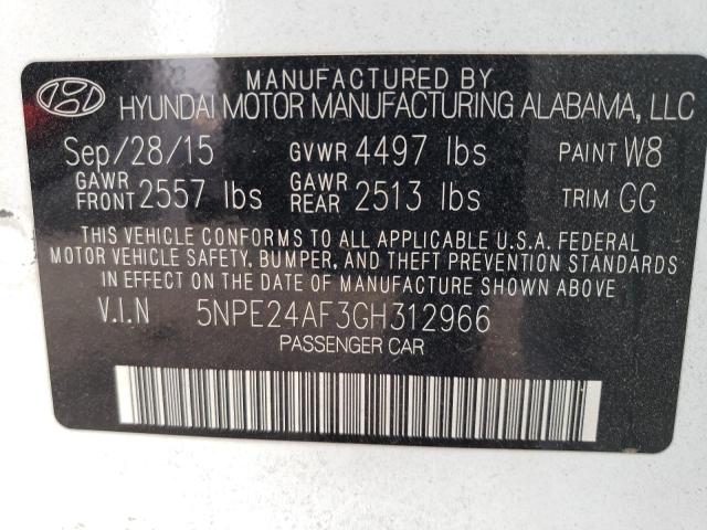 Photo 9 VIN: 5NPE24AF3GH312966 - HYUNDAI SONATA SE 