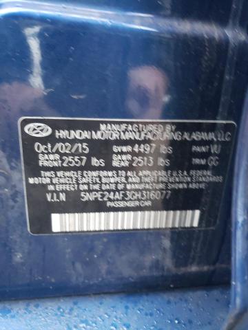 Photo 11 VIN: 5NPE24AF3GH316077 - HYUNDAI SONATA SE 