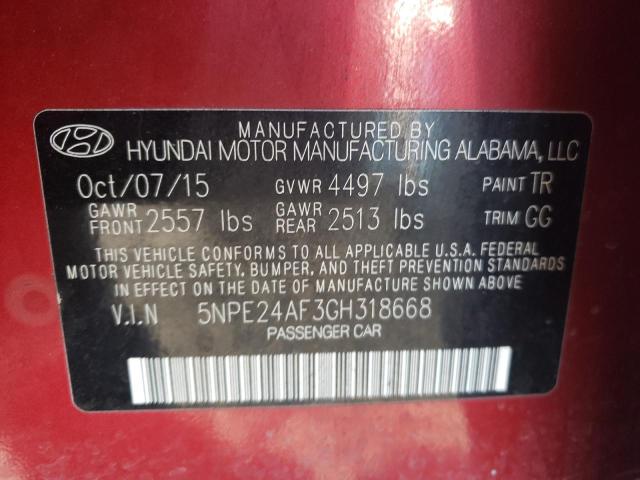 Photo 11 VIN: 5NPE24AF3GH318668 - HYUNDAI SONATA SE 