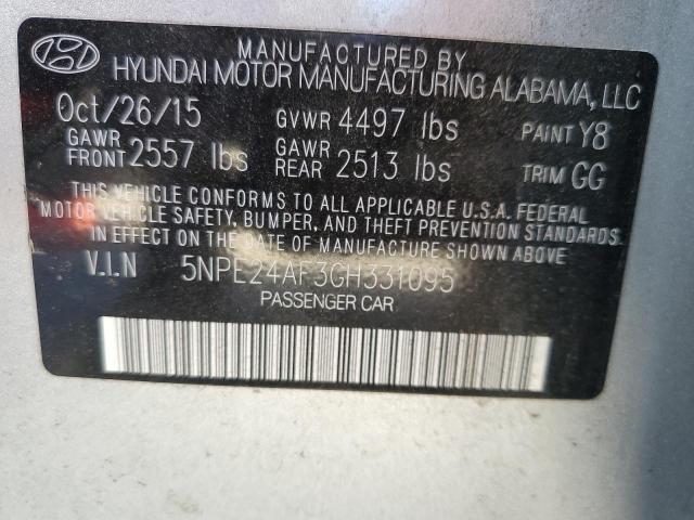 Photo 9 VIN: 5NPE24AF3GH331095 - HYUNDAI SONATA SE 