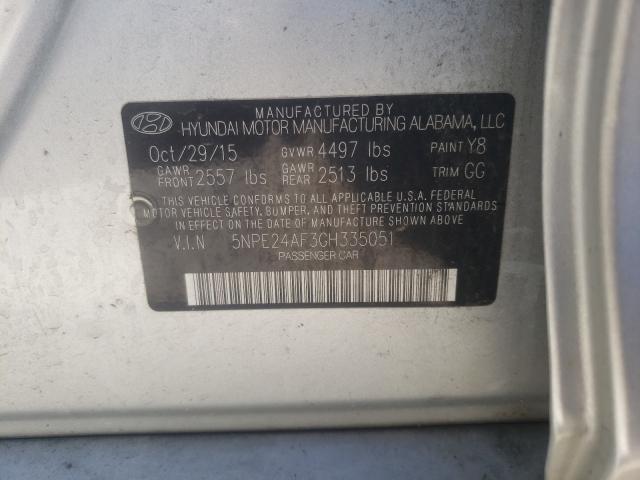 Photo 9 VIN: 5NPE24AF3GH335051 - HYUNDAI SONATA SE 