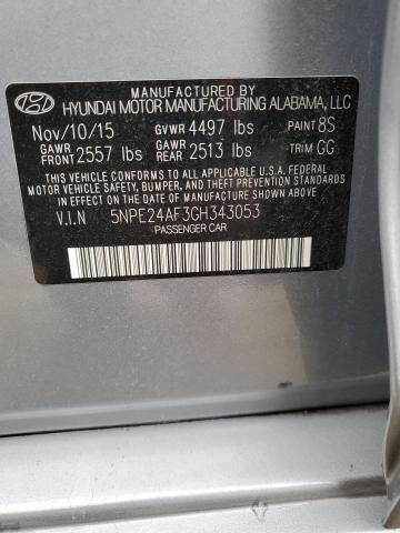 Photo 11 VIN: 5NPE24AF3GH343053 - HYUNDAI SONATA 