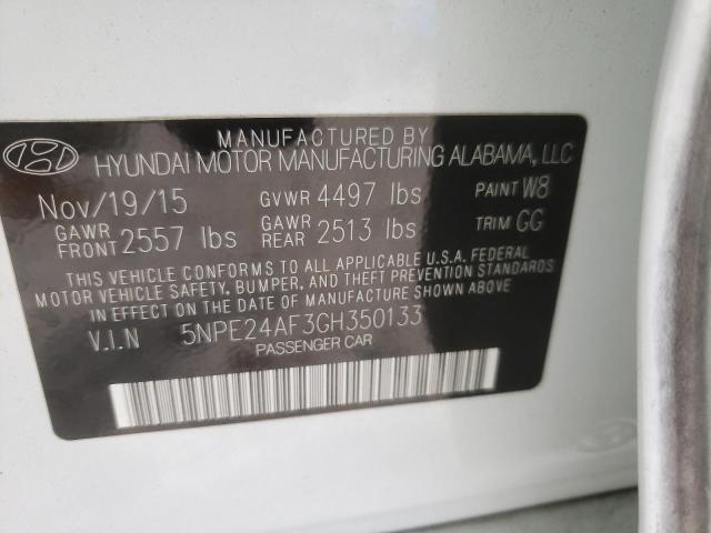 Photo 9 VIN: 5NPE24AF3GH350133 - HYUNDAI SONATA SE 