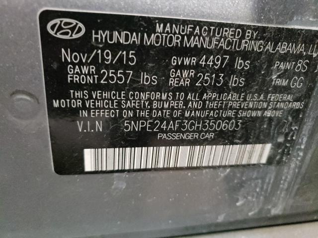 Photo 9 VIN: 5NPE24AF3GH350603 - HYUNDAI SONATA SE 