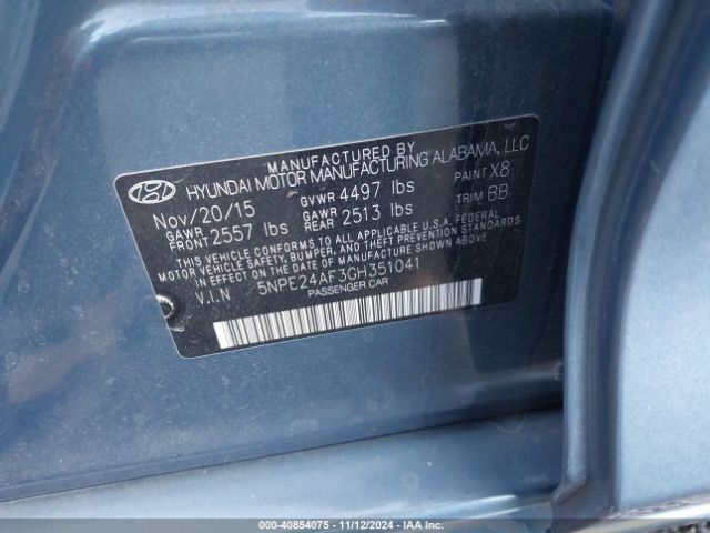 Photo 8 VIN: 5NPE24AF3GH351041 - HYUNDAI SONATA 