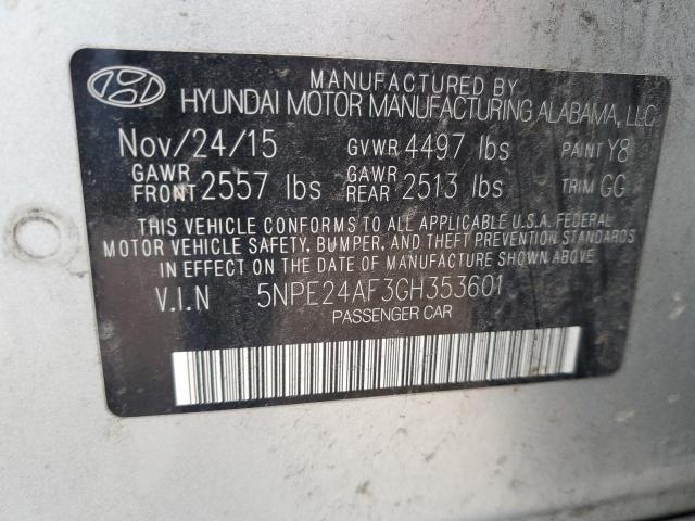 Photo 11 VIN: 5NPE24AF3GH353601 - HYUNDAI SONATA SE 