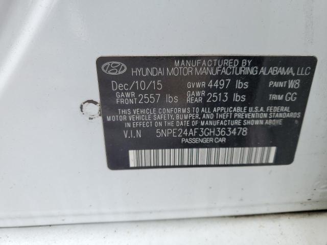 Photo 11 VIN: 5NPE24AF3GH363478 - HYUNDAI SONATA 