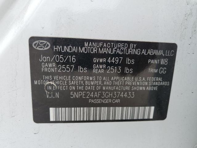 Photo 11 VIN: 5NPE24AF3GH374433 - HYUNDAI SONATA 