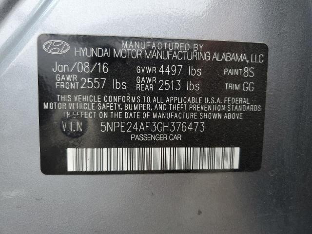 Photo 11 VIN: 5NPE24AF3GH376473 - HYUNDAI SONATA SE 