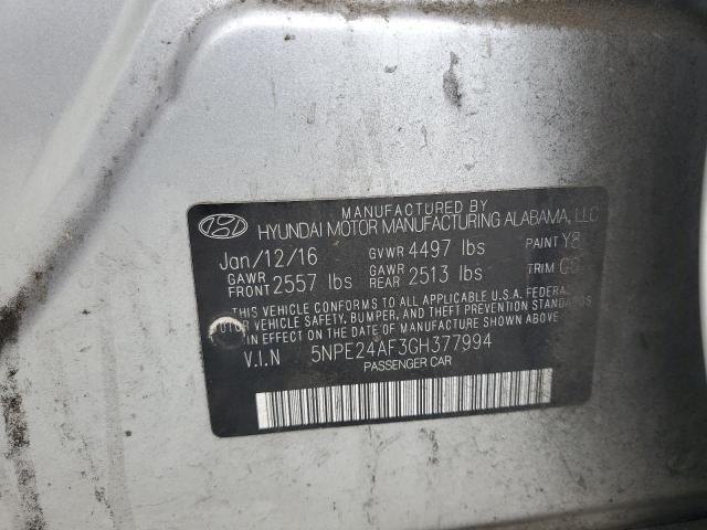 Photo 11 VIN: 5NPE24AF3GH377994 - HYUNDAI SONATA 