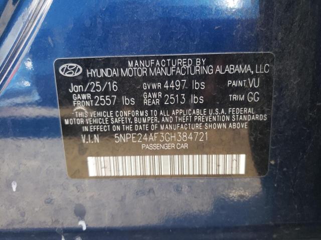 Photo 11 VIN: 5NPE24AF3GH384721 - HYUNDAI SONATA SE 