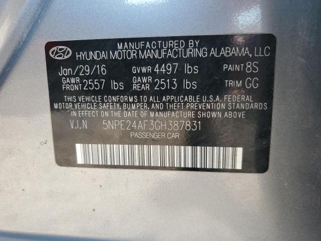 Photo 11 VIN: 5NPE24AF3GH387831 - HYUNDAI SONATA 