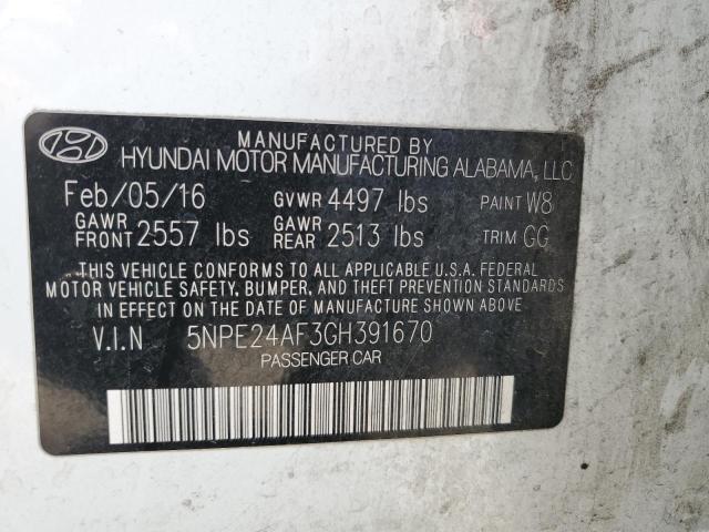 Photo 12 VIN: 5NPE24AF3GH391670 - HYUNDAI SONATA SE 