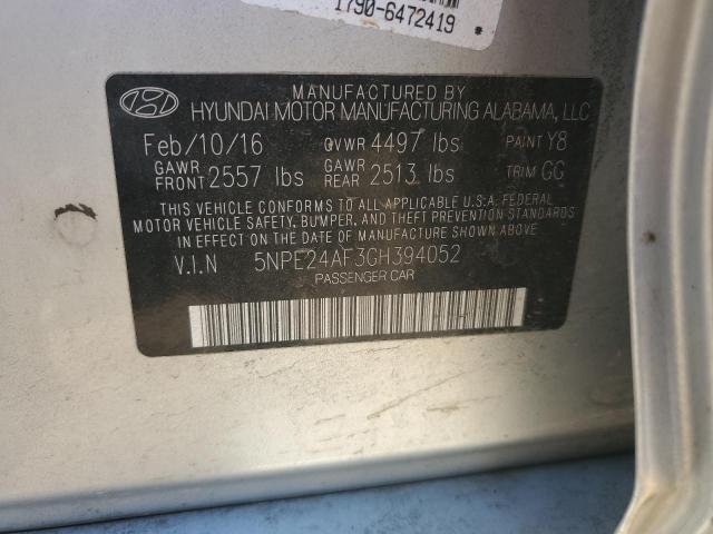 Photo 11 VIN: 5NPE24AF3GH394052 - HYUNDAI SONATA SE 