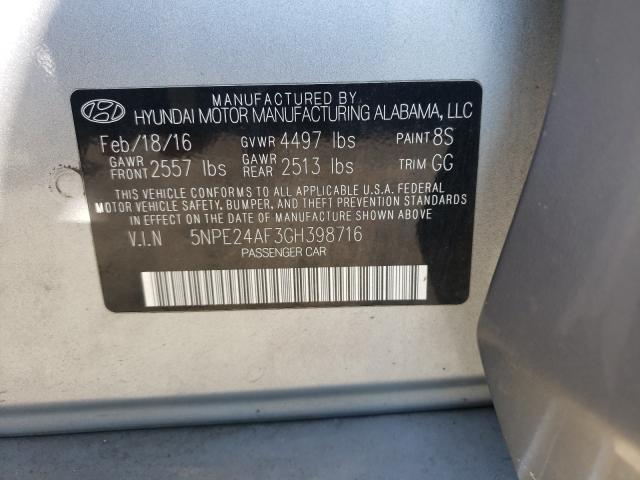 Photo 9 VIN: 5NPE24AF3GH398716 - HYUNDAI SONATA SE 