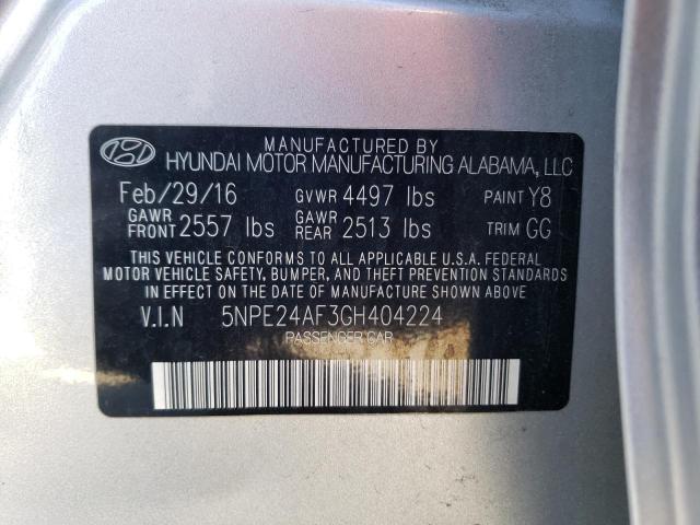 Photo 11 VIN: 5NPE24AF3GH404224 - HYUNDAI SONATA SE 