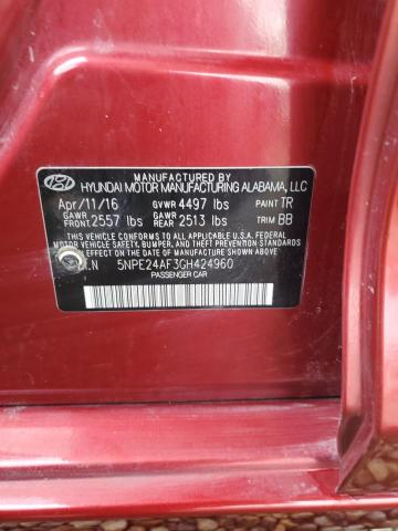 Photo 11 VIN: 5NPE24AF3GH424960 - HYUNDAI SONATA 