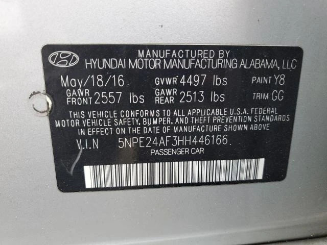 Photo 11 VIN: 5NPE24AF3HH446166 - HYUNDAI SONATA SE 