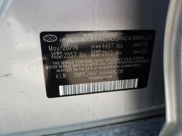 Photo 9 VIN: 5NPE24AF3HH448208 - HYUNDAI SONATA SE 