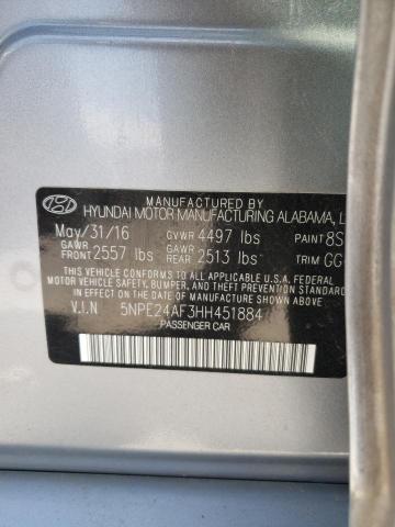 Photo 11 VIN: 5NPE24AF3HH451884 - HYUNDAI SONATA 